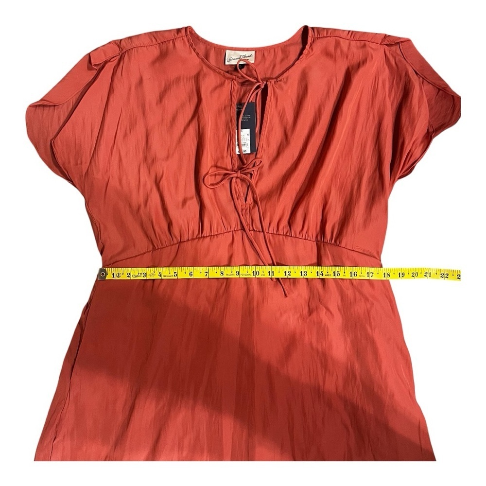 NWT Women's Tie- Front Flutter Short Sleeve Pink Mini A-Line Dress XL - Picture 6 of 12